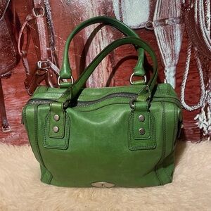 Fossil Maddox green leather bag